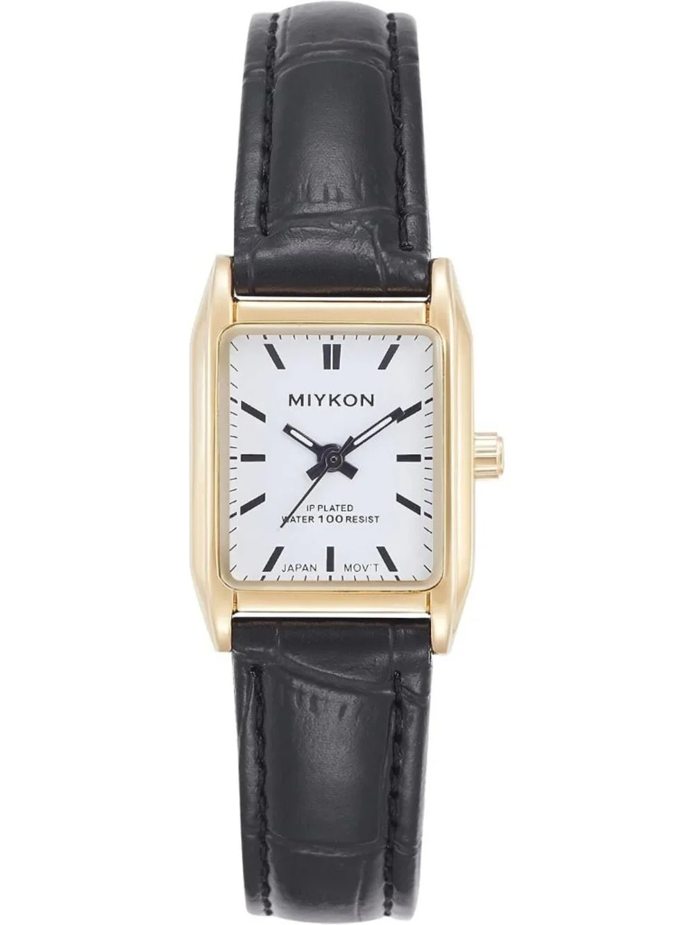 Women's Index Gold Case White Dial Dainty Vintage Tank Classic Square Watches